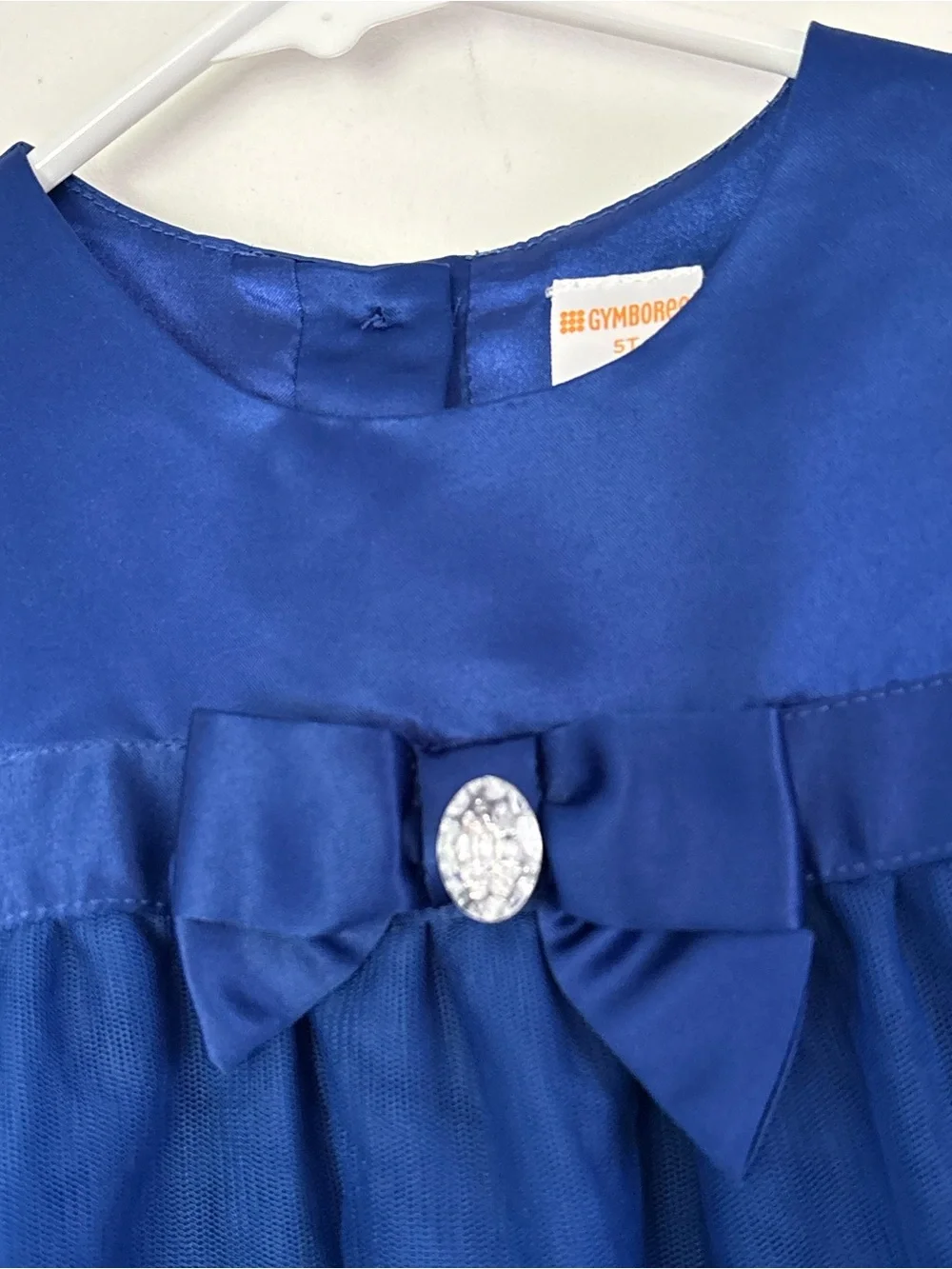 Gymboree Girls Blue Tiered Party Dress with Bow Accent